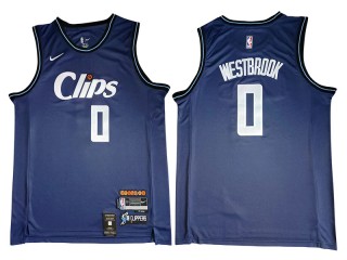 Los Angeles Clippers #0 Russell Westbrook Navy 2023/24 City Edition Jersey