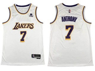 Los Angeles Lakers #7 Carmelo Anthony White 75th Anniversary Swingman Jersey