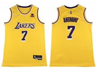 Los Angeles Lakers #7 Carmelo Anthony Yellow 75th Anniversary Swingman Jersey