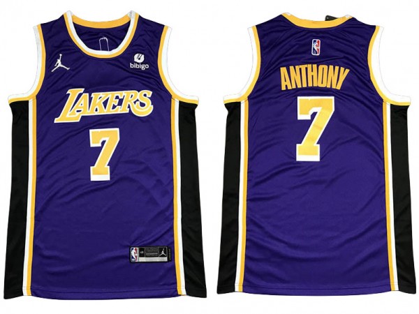 Los Angeles Lakers #7 Carmelo Anthony Purple 75th Anniversary Swingman Jersey