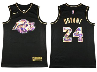 Los Angeles Lakers #24 Kobe Bryant Black Gold Diamond Swingman Jersey