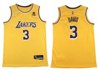 Los Angeles Lakers #3 Anthony Davis Yellow 75th Anniversary Swingman Jersey