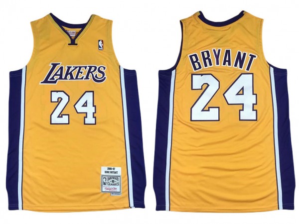 M&N Los Angeles Lakers #24 Kobe Bryant Yellow 2006/07 Hardwood Classics Jersey
