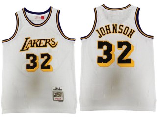 M&N Los Angeles Lakers #32 Magic Johnson White 1984/85 Hardwood Classic Jersey