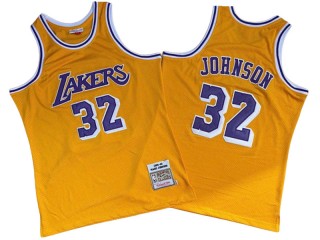 M&N Los Angeles Lakers #32 Magic Johnson Yellow 1984/85 Hardwood Classic Jersey