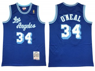 M&N Los Angeles Lakers #34 Shaquille O'neal Light Blue 1996/97 Hardwood Classics Jersey