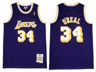 M&N Los Angeles Lakers #34 Shaquille O'neal Purple 1996/97 Hardwood Classics Jersey