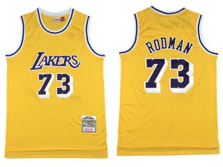 M&N Los Angeles Lakers #73 Dennis Rodman Yellow 1998/99 Hardwood Classic Jersey