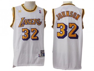 Los Angeles Lakers #32 Magic Johnson White Hardwood Classic Jersey