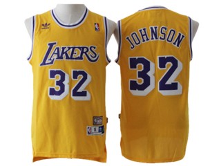 Los Angeles Lakers #32 Magic Johnson Yellow Hardwood Classic Jersey