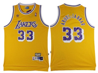 Los Angeles Lakers #33 Kareem Abdul-Jabbar Yellow Hardwood Classic Jersey