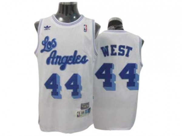 Los Angeles Lakers #44 Jerry West White Hardwood Classics Jersey