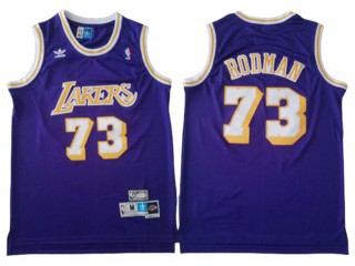 Los Angeles Lakers #73 Dennis Rodman Purple Hardwood Classics Swingman Jersey
