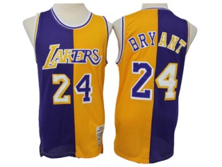 Los Angeles Lakers #24 Kobe Bryant Purple/Yellow Split Hardwood Classic Jersey