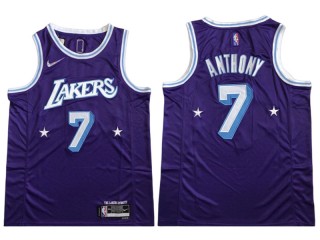 Los Angeles Lakers #7 Carmelo Anthony Purple 2021/22 City Edition Swingman Jersey - Embroider Edition