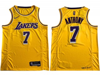 Los Angeles Lakers #7 Carmelo Anthony Yellow Swingman Jersey - Embroider Edition