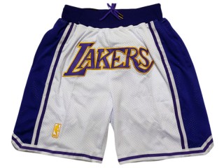 Los Angeles Lakers White Basketball Shorts