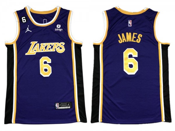 Los Angeles Lakers #6 Lebron James Purple Swingman Jerse