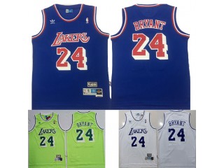 LA Lakers #24 Kobe Bryant Blue Hardwood Classic Jersey - Blue/White/Apple Green