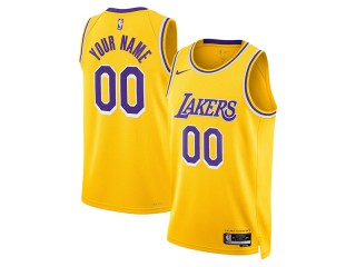 Custom Los Angeles Lakers Yellow Icon Edition Jersey