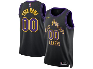 Custom Los Angeles Lakers Black 2023/24 City Edition Swingman Jersey