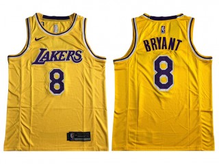 Los Angeles Lakers #8 Kobe Bryant Yellow Embroider Edition Jersey