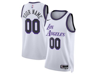 Custom Los Angeles Lakers White 2022/23 City Edition Jersey