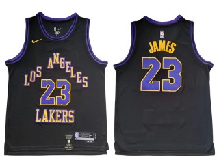 Los Angeles Lakers #23 Lebron James Black 2023/24 City Edition Swingman Jersey
