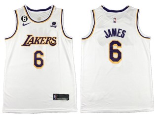 Los Angeles Lakers #6 Lebron James White Swingman Jersey