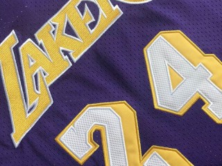 M&N Los Angeles Lakers #24 Kobe Bryant Purple Embroider Edition Jersey