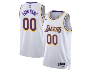 Custom Los Angeles Lakers White Association Edition Jersey