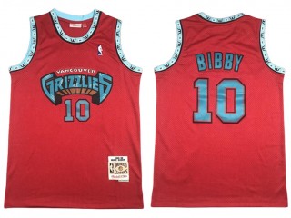 M&N Vancouver Grizzlies #10 Mike Bibby Red 1998/99 Hardwood Classics Jersey