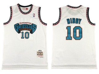 M&N Vancouver Grizzlies #10 Mike Bibby White 1998/99 Hardwood Classics Jersey