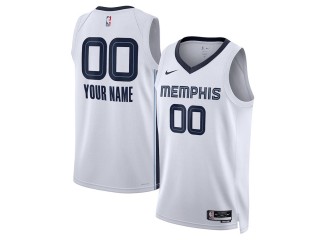 Custom Memphis Grizzlies White Association Edition Jersey