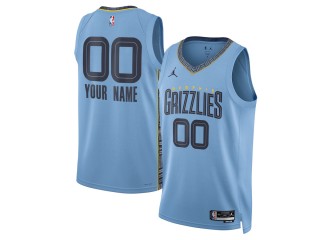 Custom Memphis Grizzlies Light Blue Statement Edition Jersey