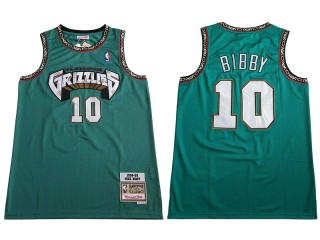 M&N Vancouver Grizzlies #10 Mike Bibby Teal Embroider Jersey