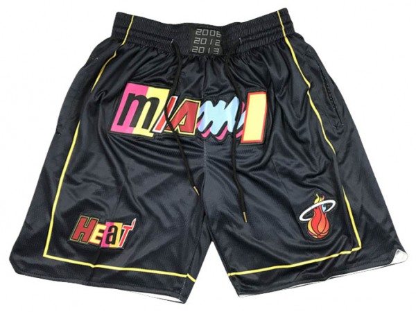 Miami Heat "2006 2012 2013"Black City Edition Basketball Shorts
