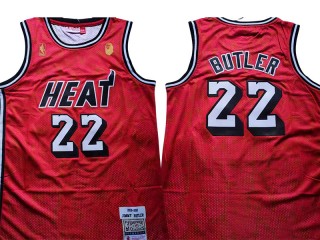 M&N Miami Heat #22 Jimmy Butler Red Throwback Jersey
