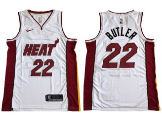 Miami Heat #22 Jimmy Butler White Embroider Jersey
