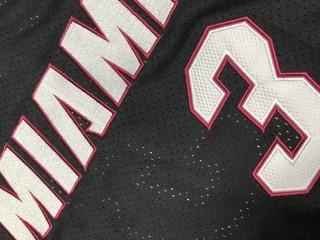 M&N Miami Heat #3 Dwyane Wade Black 2012-13 Embroider Edition Jersey
