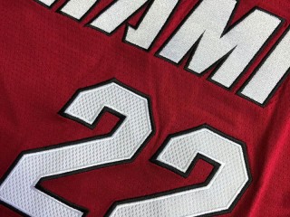 Miami Heat #22 Jimmy Butler Red Embroider Jersey