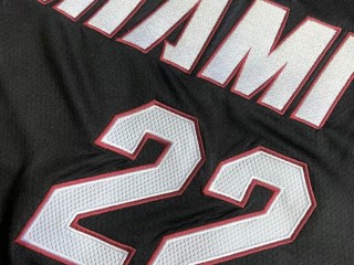 Miami Heat #22 Jimmy Butler Black Embroider Jersey