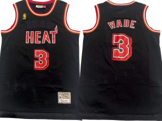 Miami Heat #3 Dwyane Wade Black Hardwood Classic Jersey