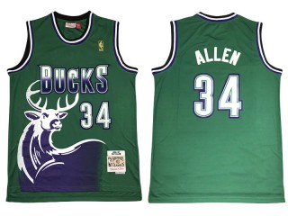 M&N Milwaukee Bucks #34 Ray Allen Green 1996-1997 Hardwood Classics Jersey