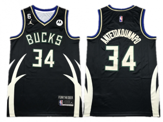 Milwaukee Bucks #34 Giannis Antetokounmpo Black 2022-23 Statement Edition Swingman Jersey