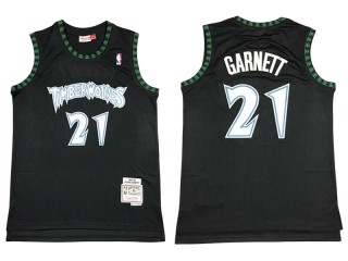 M&N Minnesota Timberwolves #21 Kevin Garnett Black 1997/98 Hardwood Classics Jersey