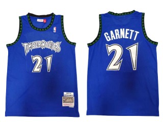 M&N Minnesota Timberwolves #21 Kevin Garnett Blue 2003/04 Hardwood Classics Jersey