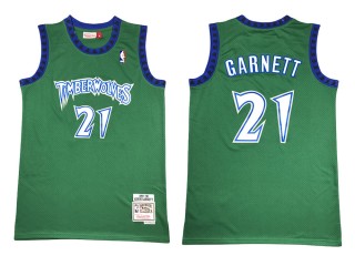 M&N Minnesota Timberwolves #21 Kevin Garnett Green Hardwood Classics Jersey
