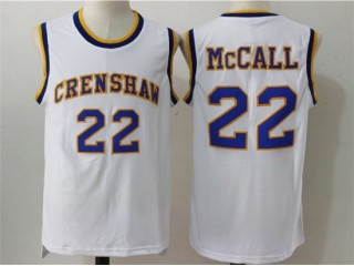 Love & Basketball Crenshaw High School #22 Quincy McCall White Movie Basketball Jersey