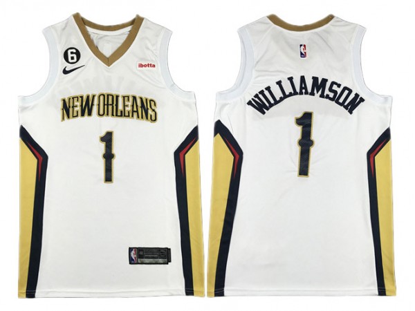 New Orleans Pelicans #1 Zion Williamson White 2023 Swingman Jersey